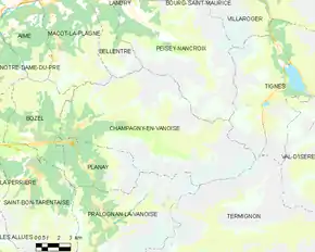 Poziția localității Champagny-en-Vanoise