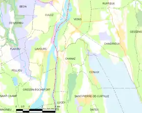 Poziția localității Chanaz