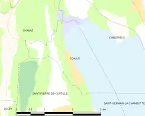 Poziția localității Conjux