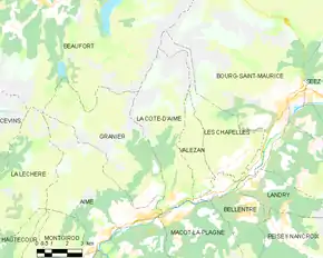 Poziția localității La Côte-d'Aime