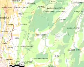 Poziția localității Les Déserts