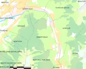 Poziția localității Esserts-Blay