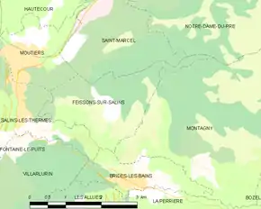 Poziția localității Feissons-sur-Salins