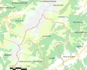 Poziția localității La Giettaz