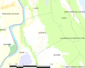 Poziția localității Jongieux