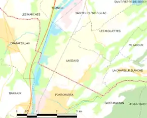 Poziția localității Laissaud