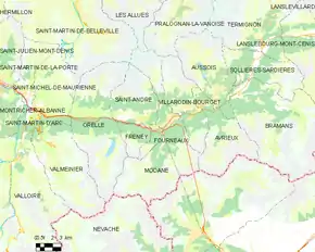 Poziția localității Modane