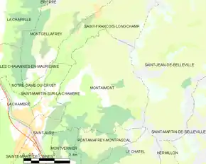 Poziția localității Montaimont