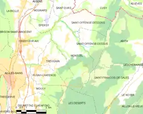 Poziția localității Montcel