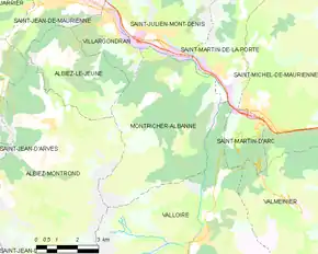Poziția localității Montricher-Albanne