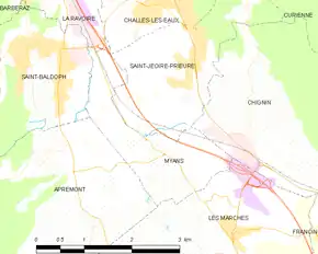 Poziția localității Myans