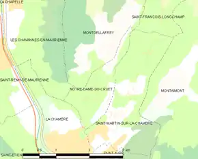 Poziția localității Notre-Dame-du-Cruet