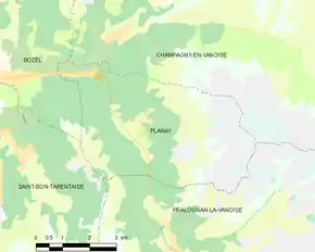 Poziția localității Planay