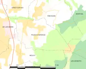 Poziția localității Pugny-Chatenod