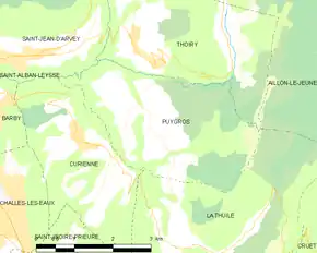 Poziția localității Puygros