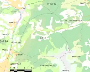 Poziția localității Queige