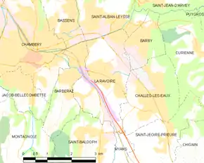 Poziția localității La Ravoire