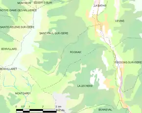 Poziția localității Rognaix