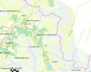 Poziția localității Sainte-Foy-Tarentaise