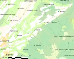 Poziția localității La Table