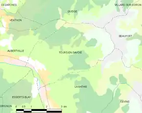 Poziția localității Tours-en-Savoie