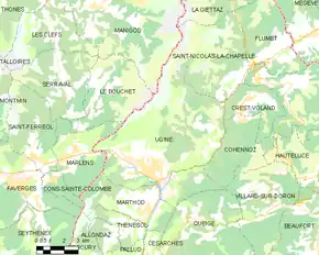 Poziția localității Ugine