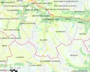 Poziția localității Valloire