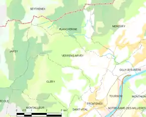 Poziția localității Verrens-Arvey