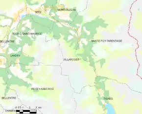 Poziția localității Villaroger