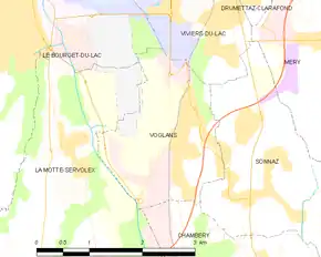 Poziția localității Voglans