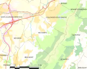 Poziția localității Archamps