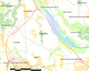 Poziția localității Arenthon
