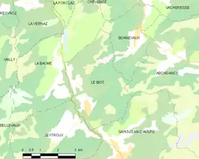 Poziția localității Le Biot