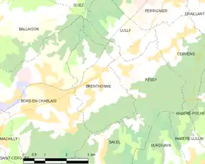Poziția localității Brenthonne