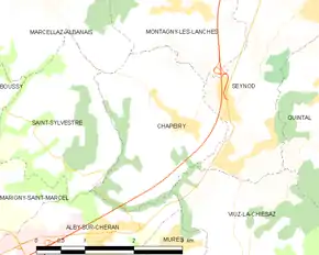 Poziția localității Chapeiry