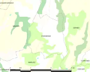 Poziția localității Chavannaz