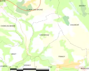 Poziția localității Chessenaz
