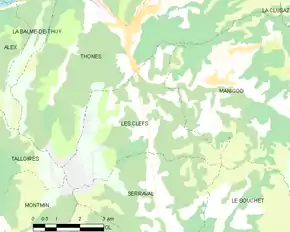 Poziția localității Les Clefs