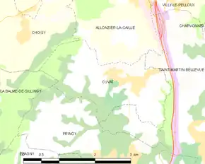 Poziția localității Cuvat
