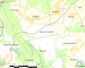 Poziția localității Dingy-en-Vuache