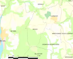 Poziția localității Droisy