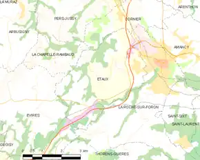 Poziția localității Eteaux