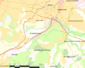 Poziția localității Étrembières