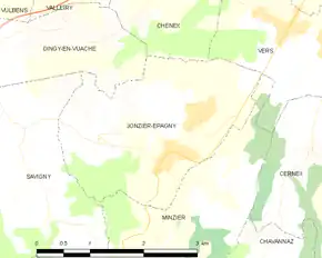 Poziția localității Jonzier-Épagny