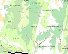 Poziția localității Leschaux