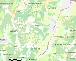 Poziția localității Manigod