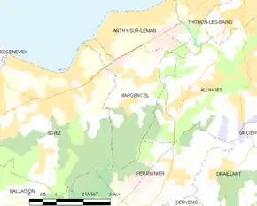 Poziția localității Margencel
