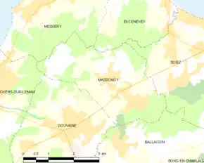Poziția localității Massongy