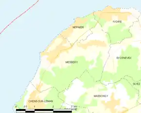 Poziția localității Messery