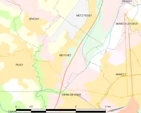 Poziția localității Meythet
